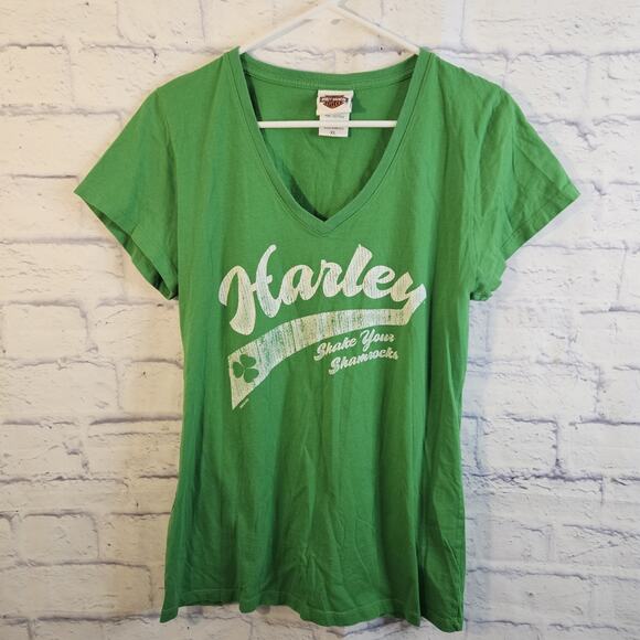 Harley-Davidson Tops - Harley-Davidson Shirt Womens XL Shake Your Shamrock St Patrick Tee